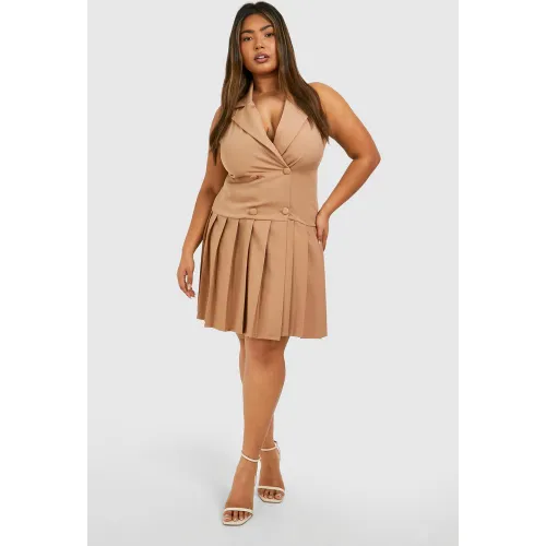 Grande Taille - Robe Blazer Plissée - 44 - boohoo - Modalova