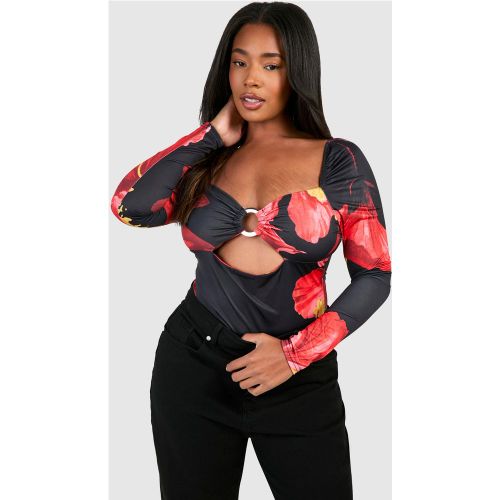 Grande Taille - Body À Manches Longues Et Anneau - 56 - boohoo - Modalova