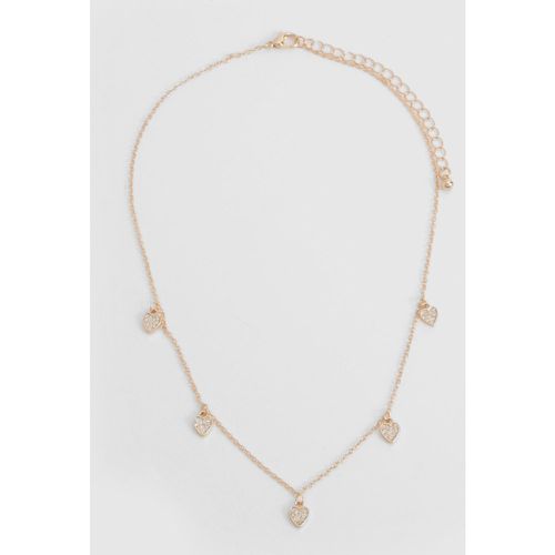 Diamante Scattered Heart Detail Necklace - boohoo - Modalova