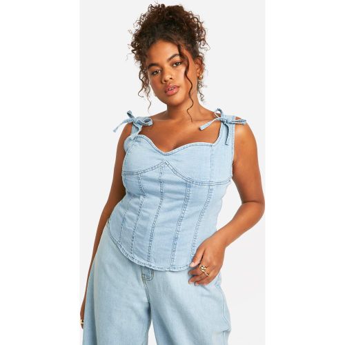 Grande Taille - Corset En Jean À Détail En Jean - 44 - boohoo - Modalova