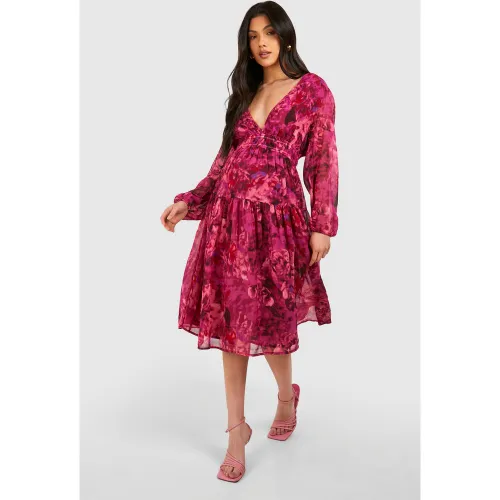 Maternité - Robe De Grossesse Mi-Longue Fleurie - 36 - boohoo - Modalova