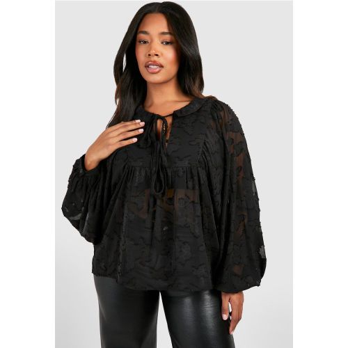 Grande Taille - Blouse Nouée En Mesh - 44 - boohoo - Modalova