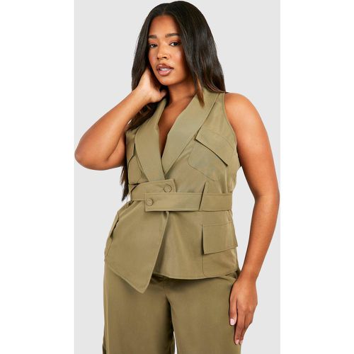 Grande Taille - Gilet Utilitaire À Ceinture - 54 - boohoo - Modalova