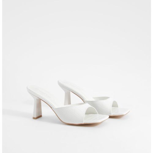 Mules Croco À Bout Carré - Pointure Large - 39 - boohoo - Modalova