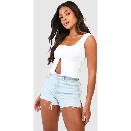 Short En Jean À Bords Bruts - 34 - boohoo - Modalova