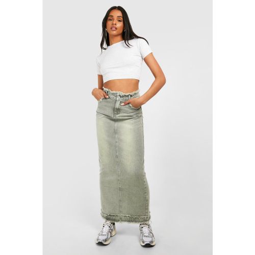 Tall" - Jupe Mi-Longue Délavée À Coutures Apparentes - 36 - boohoo - Modalova