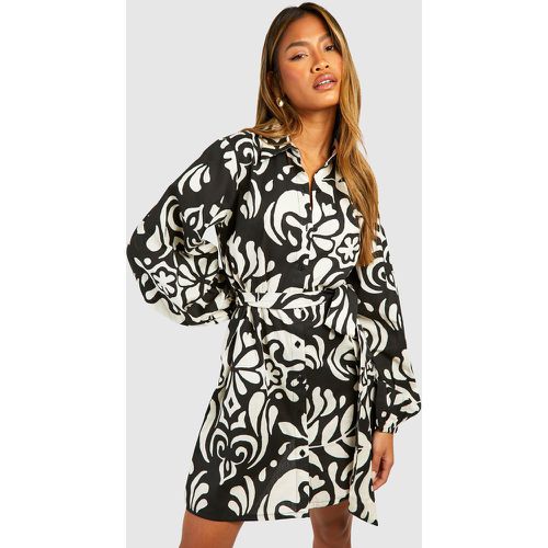 Robe Chemise En Lin - 36 - boohoo - Modalova