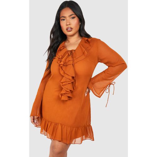 Grande Taille - Robe Tissée À Volants - 46 - boohoo - Modalova