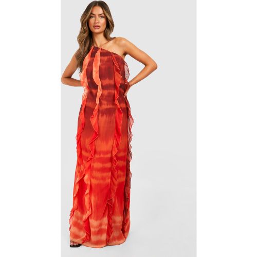 Robe Longue Asymétrique À Volants - 40 - boohoo - Modalova