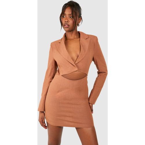 Robe Blazer En Lin À Découpes - 40 - boohoo - Modalova