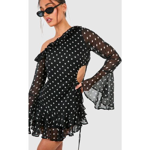 Petite" - Robe Courte En Mousseline De Soie À Pois - 38 - boohoo - Modalova