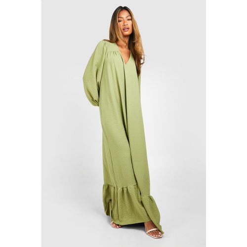 Robe Mi-Longue Texturée À Manches Longues - 36 - boohoo - Modalova