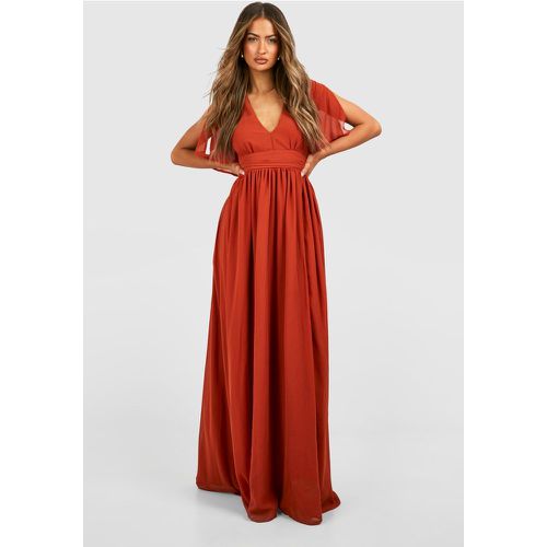 Robe Longue Froncée En Mousseline De Soie - 40 - boohoo - Modalova