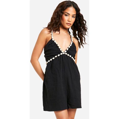 Petite" - Combishort À Bordures En Coquillages - 38 - boohoo - Modalova