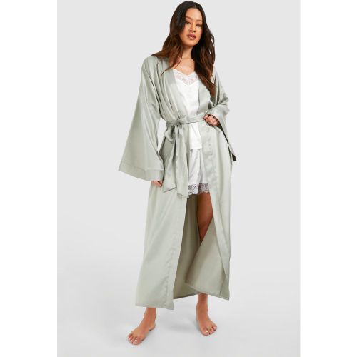 Tall" - Robe De Chambre Longue Satinée - 36 - boohoo - Modalova