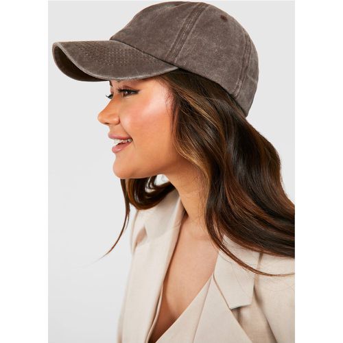 Casquette Chocolat Délavée - One Size - boohoo - Modalova