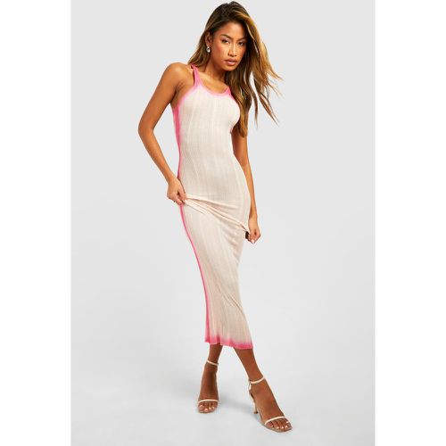 Robe Longue Côtelée À Col Rond - 40 - boohoo - Modalova