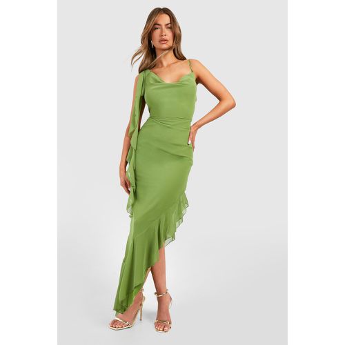 Robe Longue En Mousseline De Soie À Col Bénitier - 38 - boohoo - Modalova