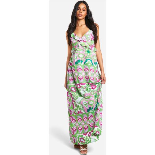 Tall" - Robe Longue À Volants Et Bretelles - 36 - boohoo - Modalova