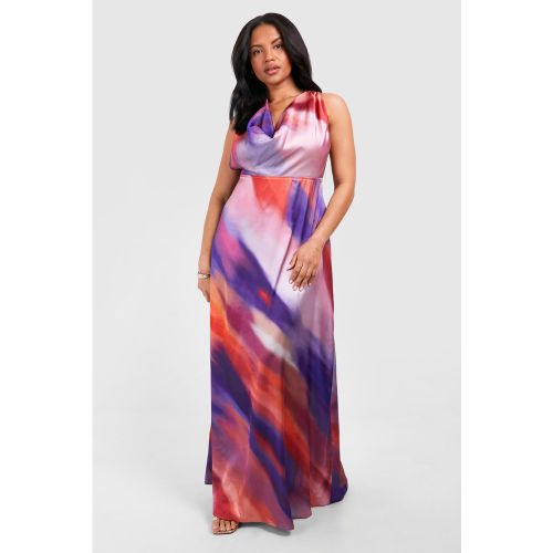 Grande Taille - Robe Longue Satinée À Col Bénitier - 44 - boohoo - Modalova
