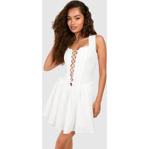 Robe Champêtre Courte Nouée - 38 - boohoo - Modalova