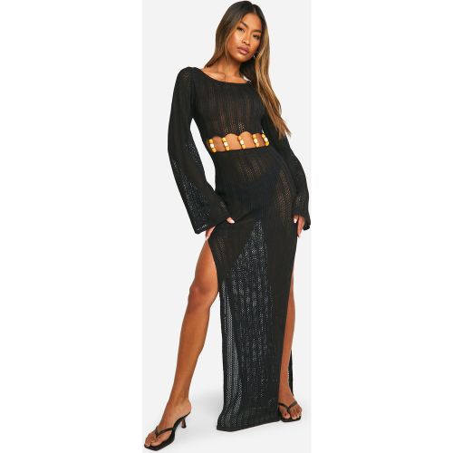 Robe Longue En Crochet À Découpes Et Perles - 36 - boohoo - Modalova