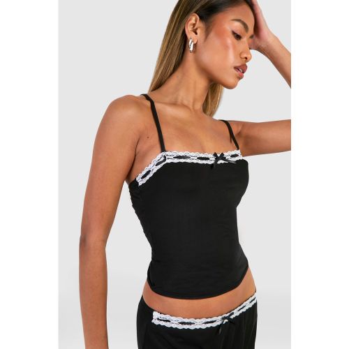 Débardeur En Mesh À Détails En Dentelle - 40 - boohoo - Modalova