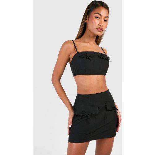 Crop Top À Mini Nœud - 38 - boohoo - Modalova