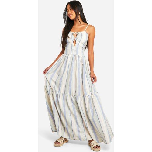 Robe Mi-Longue Rayée Nouée - 36 - boohoo - Modalova