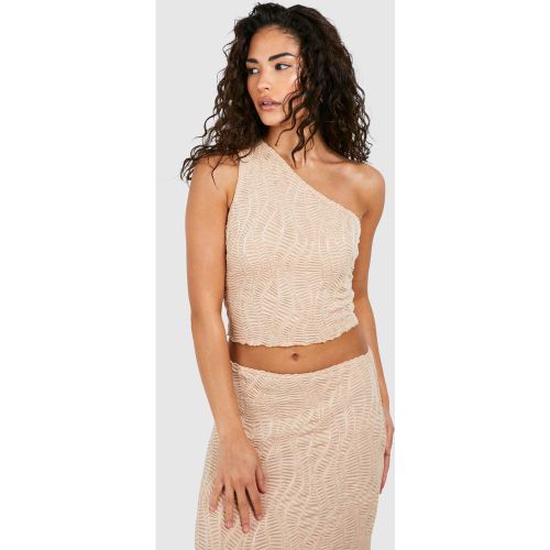 Petite" - Crop Top Asymétrique Texturé - 36 - boohoo - Modalova