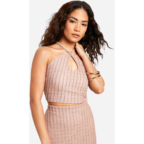 Petite" - Crop Top À Dos Nu Texturé - 34 - boohoo - Modalova