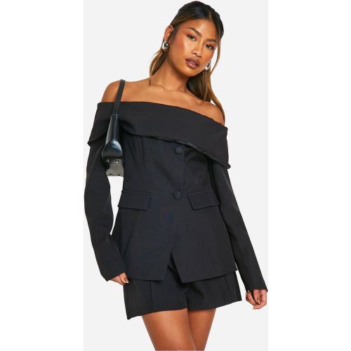 Blazer De Tailleur À Col Bardot - 34 - boohoo - Modalova