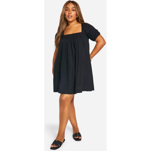Grande Taille - Robe Babydoll En Coton À Manches Bouffantes - 50 - boohoo - Modalova