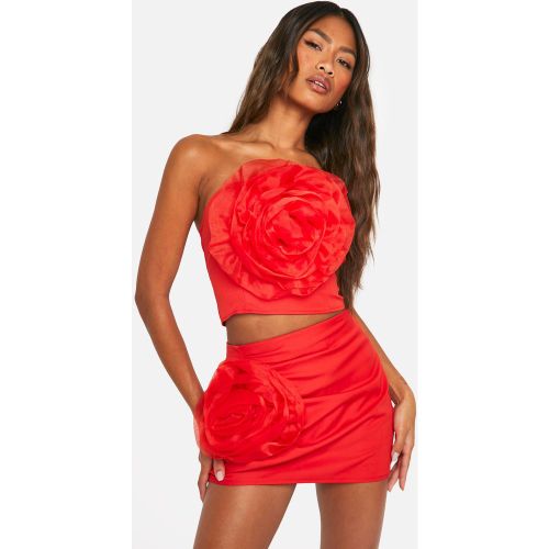 Mini-Jupe En Tulle À Imprimé Rose - 34 - boohoo - Modalova