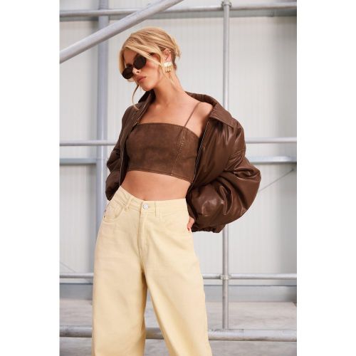 Crop Top Délavé - 36 - boohoo - Modalova