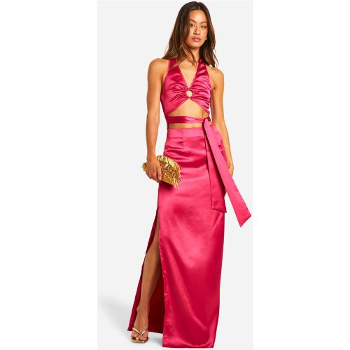 Tall" - Robe Longue Satinée À Découpes - 36 - boohoo - Modalova