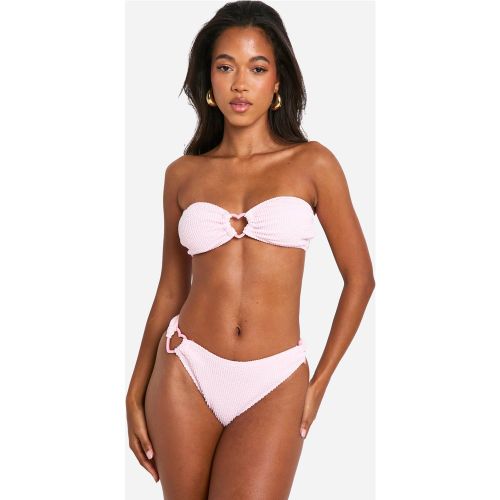 Bas De Maillot Plissé À Imprimé Cœur - 40 - boohoo - Modalova