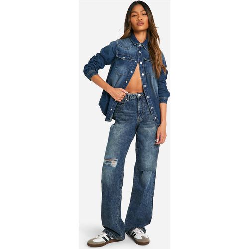 Jean Boyfriend Basique Déchiré Au Genou - 38 - boohoo - Modalova