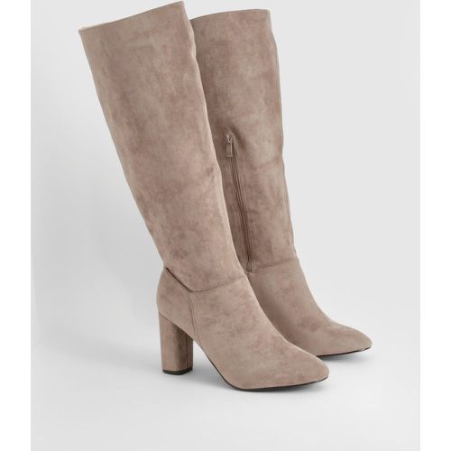 Bottes Hautes À Talon Carré - Pointure Large - 38 - boohoo - Modalova