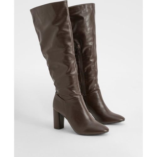 Bottes Hautes À Talon Carré - 40 - boohoo - Modalova