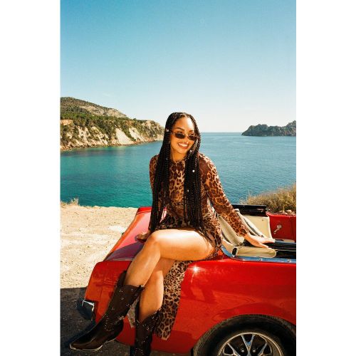 Grande Taille - Robe Longue Fendue Sur Le Côté À Imprimé Léopard - 44 - boohoo - Modalova