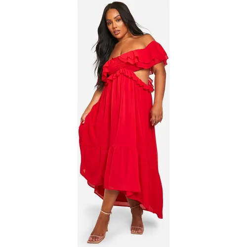 Grande Taille - Robe Longue Asymétrique À Volants - 46 - boohoo - Modalova