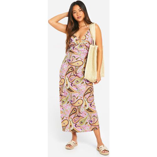 Robe Mi-Longue À Imprimé Cachemire - 40 - boohoo - Modalova