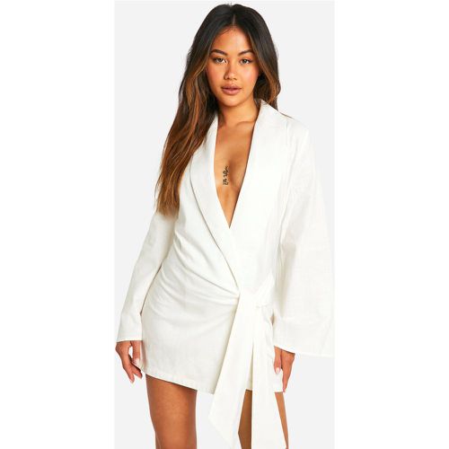 Robe Chemise En Lin - 40 - boohoo - Modalova