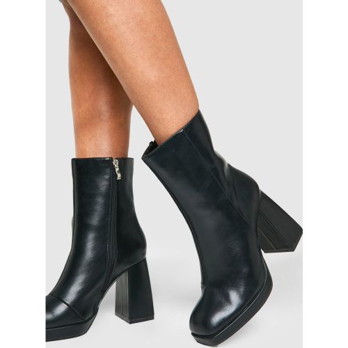 Bottines À Talon Carré - Pointure Large - 37 - boohoo - Modalova