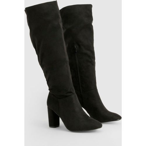 Bottes Hautes À Talon Carré - Pointure Large - 38 - boohoo - Modalova