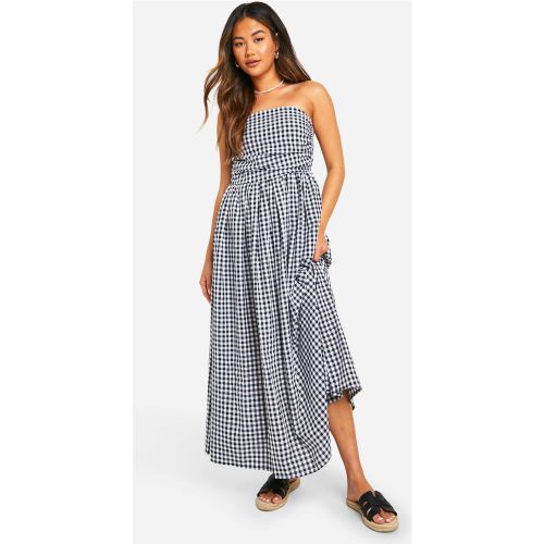 Robe Mi-Longue Froncée À Carreaux - 44 - boohoo - Modalova