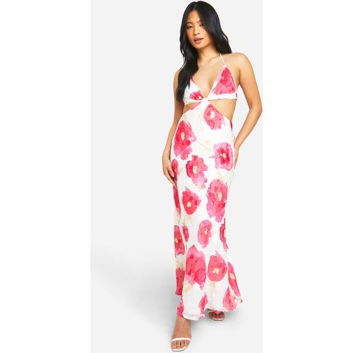 Petite" - Robe Longue Fleurie À Découpes - 40 - boohoo - Modalova