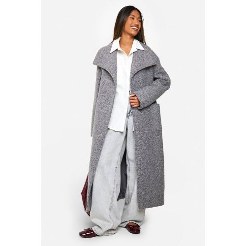 Manteau En Maille Brossée À Ceinture - 36 - boohoo - Modalova