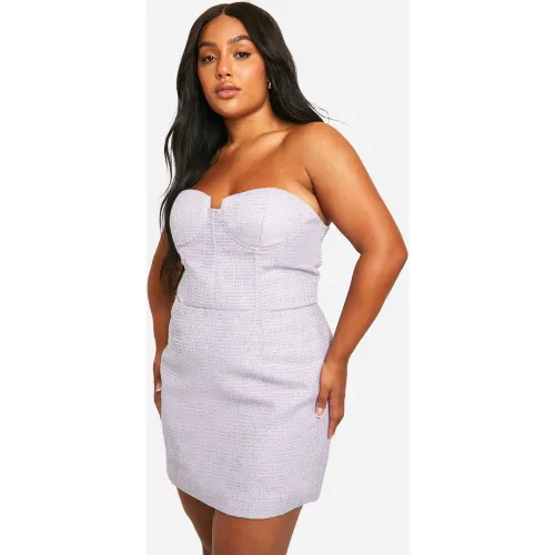 Grande Taille - Mini-Jupe Effet Bouclé - 44 - boohoo - Modalova